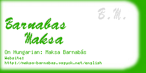 barnabas maksa business card